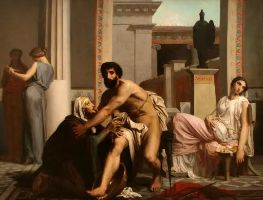 Ulisses reconhecido por sua ama ao retornar de Tróia - Bouguereau
