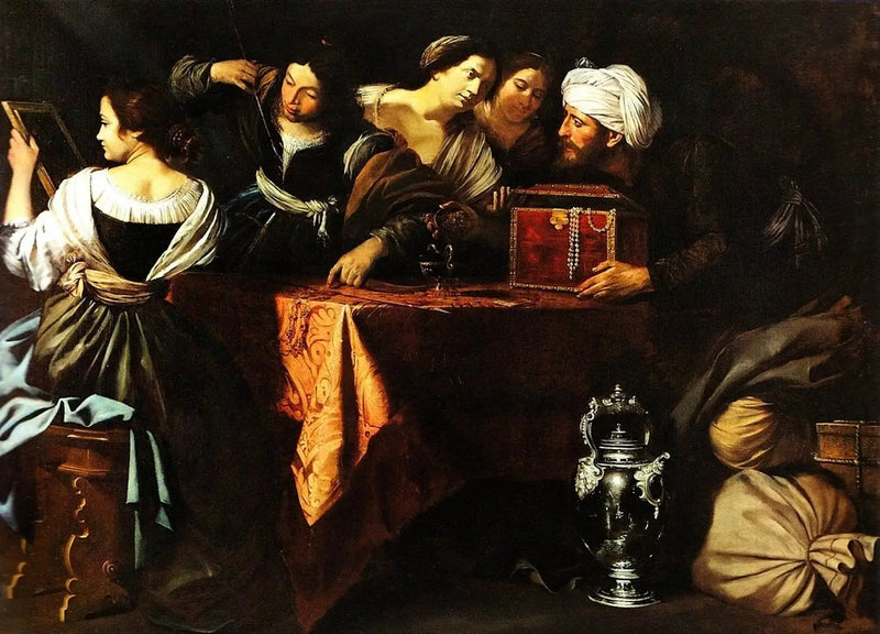 Ulysse agradece a Aquiles entre as filhas de Licomede - Artemisia Gentileschi