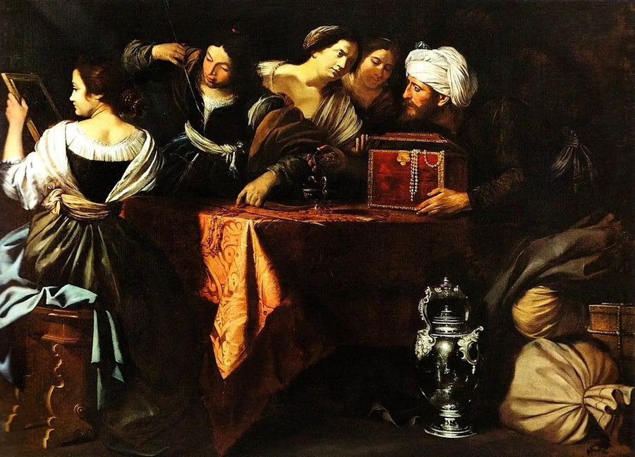 Ulysse agradece a Aquiles entre as filhas de Licomede - Artemisia Gentileschi