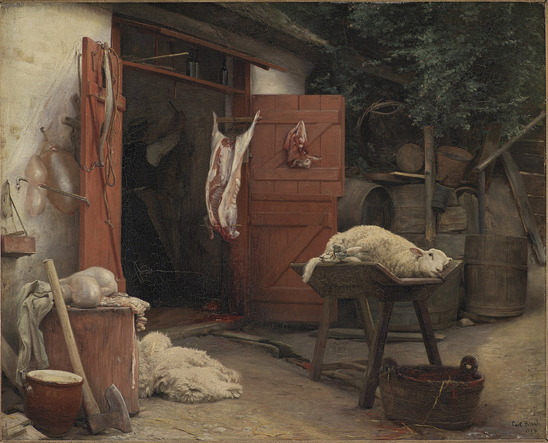 Um abatedouro em Hellebæk - Carl Heinrich Bloch