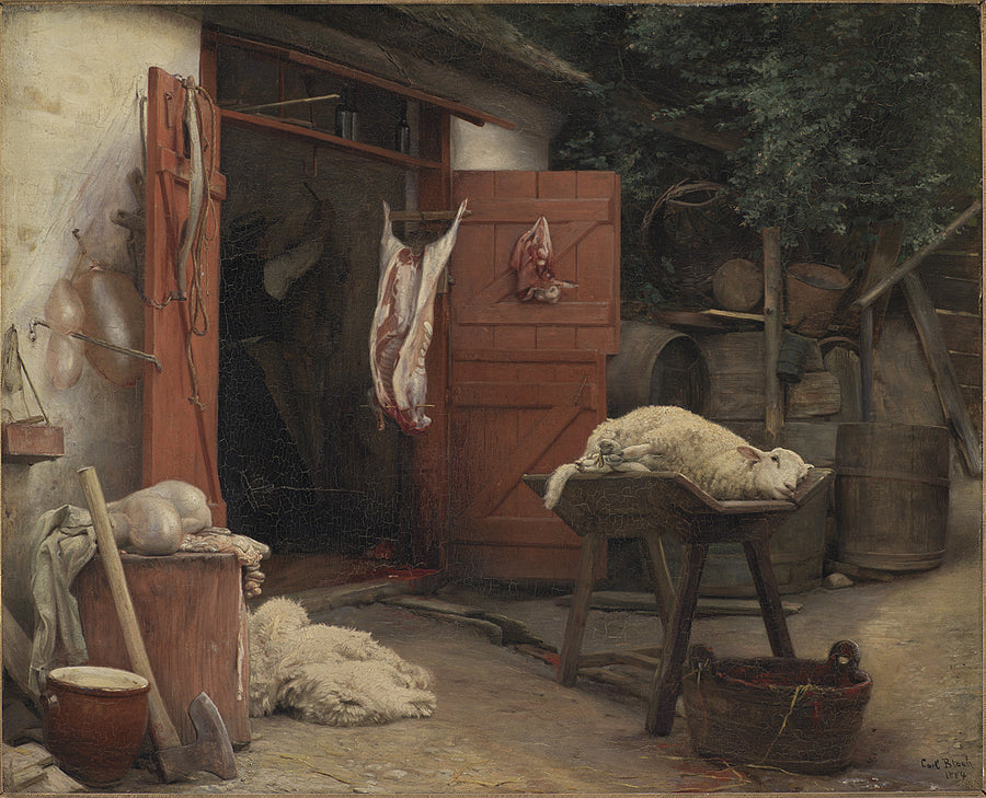 Um abatedouro em Hellebæk - Carl Heinrich Bloch