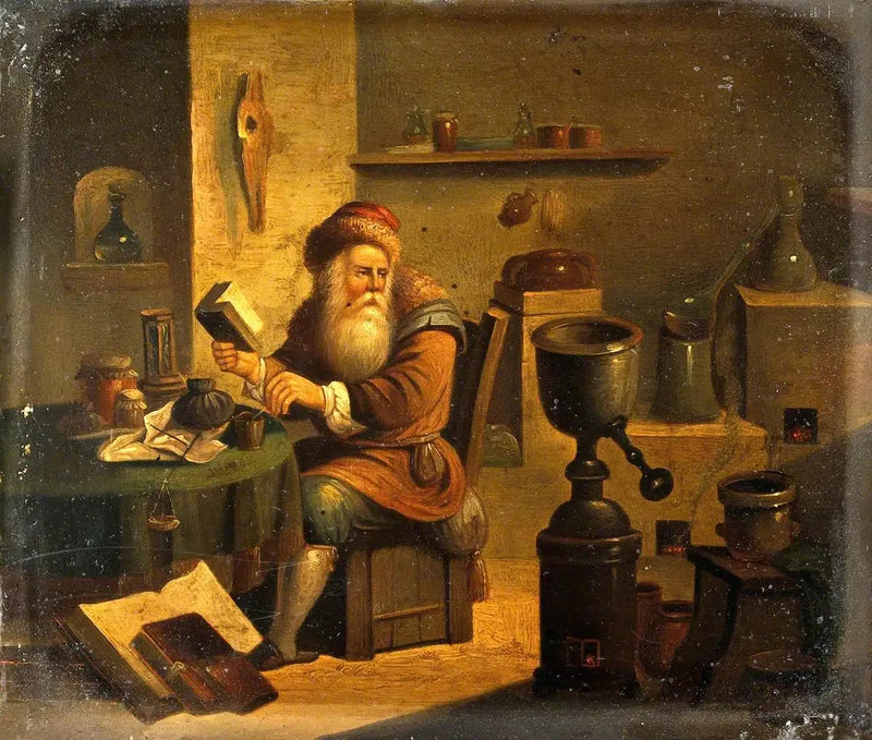 Um alquimista em seu laboratório - David Teniers o Jovem