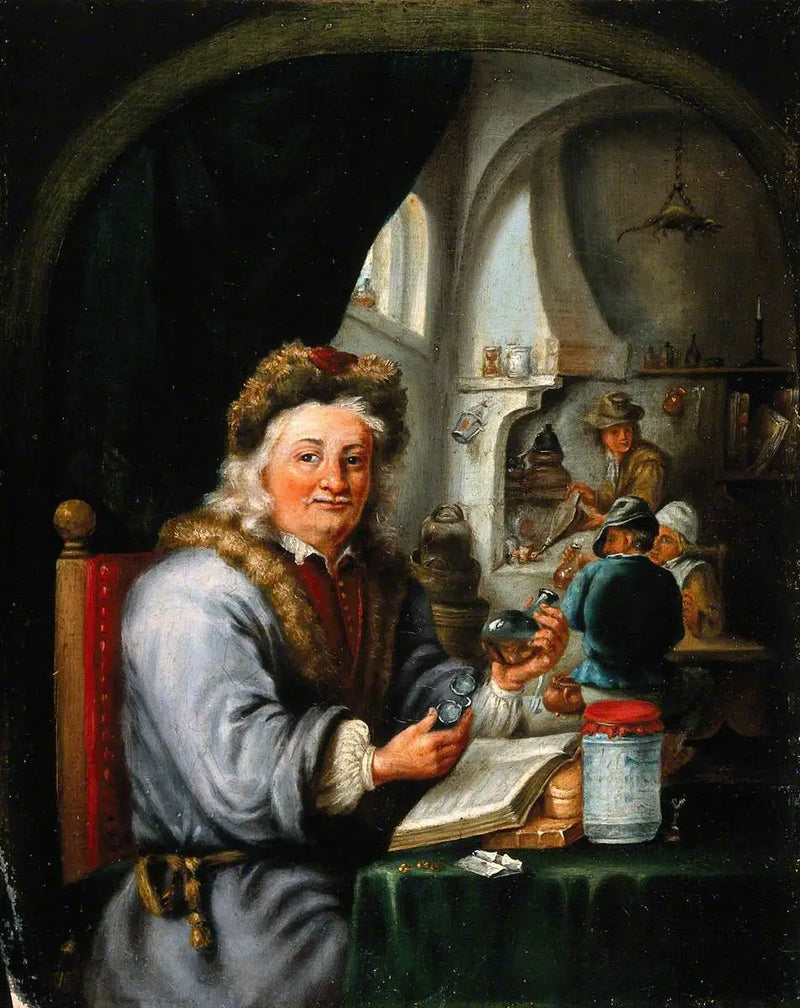 Um alquimista em seu laboratório - David Teniers Júnior