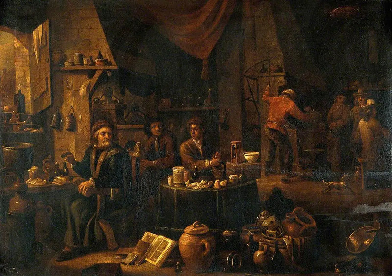 Um alquimista em seu laboratório - David Teniers Júnior
