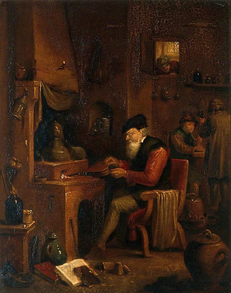 Um alquimista em seu laboratório - David Teniers Júnior