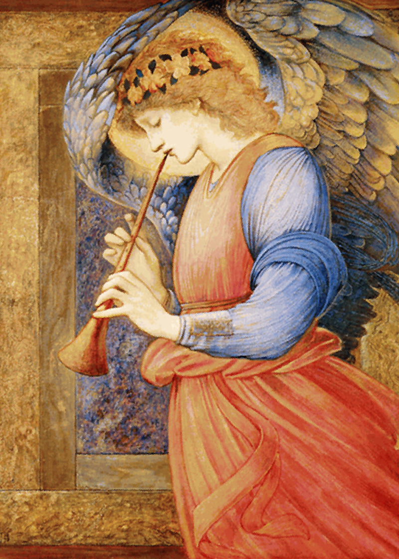Um anjo tocando flautim - Edward Burne-Jones