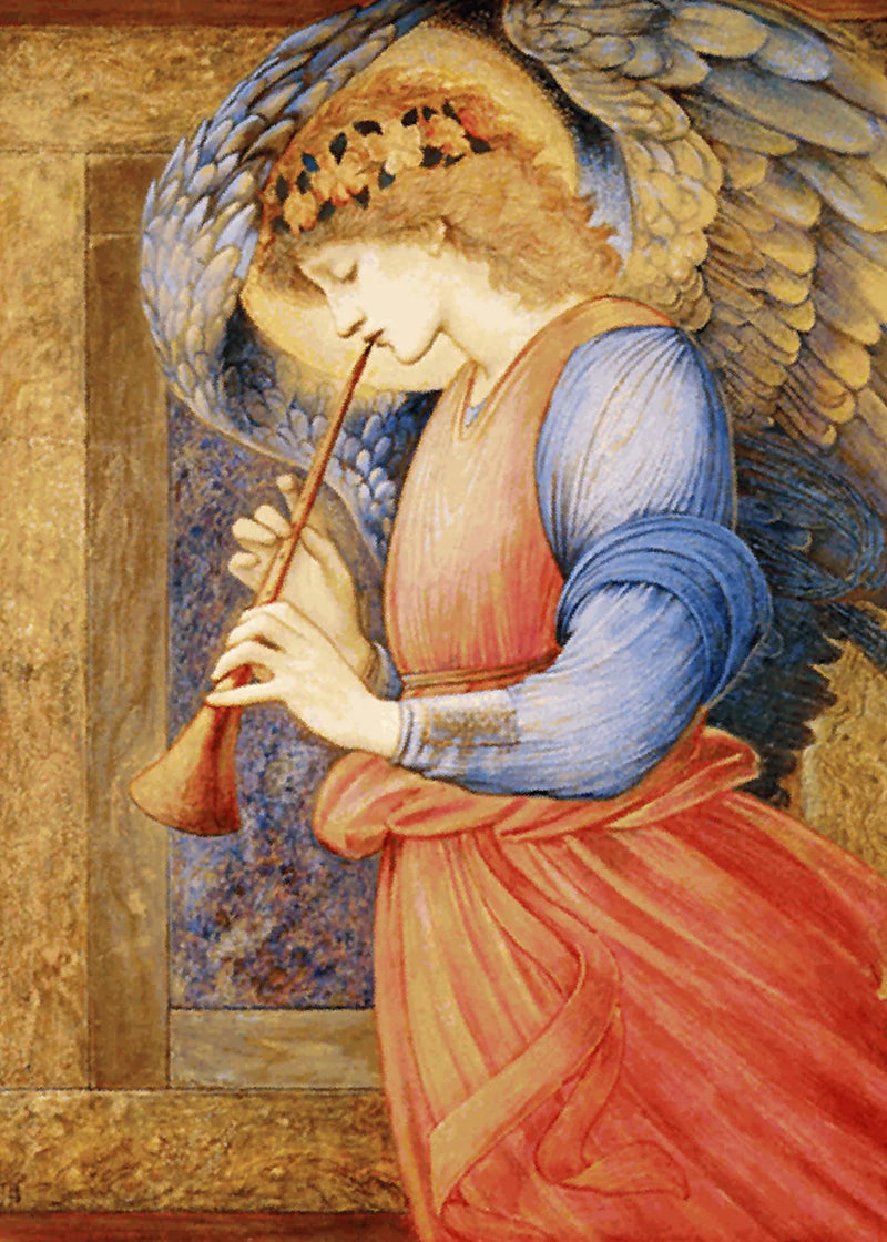 Um anjo tocando flautim - Edward Burne-Jones