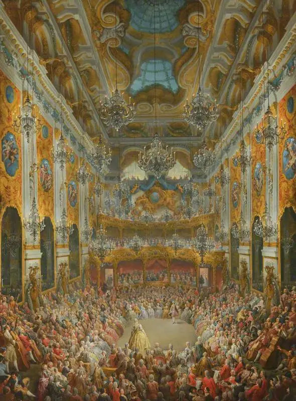 Uma festa dada pelo duque de Nivernais em comemoração ao nascimento do Delfim - Giovanni Paolo Panini