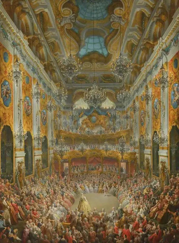 Uma festa dada pelo duque de Nivernais em comemoração ao nascimento do Delfim - Giovanni Paolo Panini