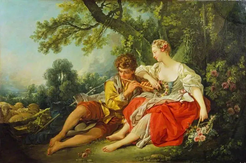 Um pastor canta para uma pastora - François Boucher