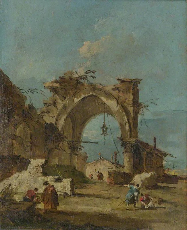 Um capricho com uma arcada em ruínas - Francesco Guardi