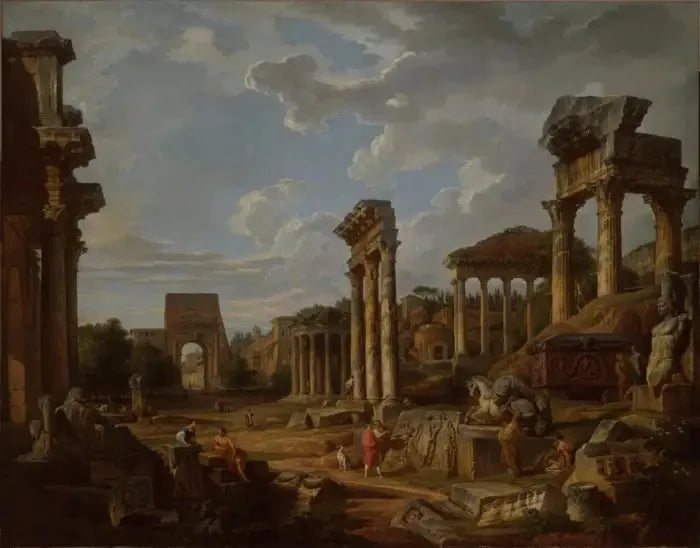 Um capricho do fórum romano - Giovanni Paolo Panini