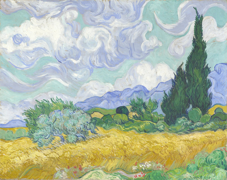 Um campo de trigo com ciprestes - Vincent van Gogh