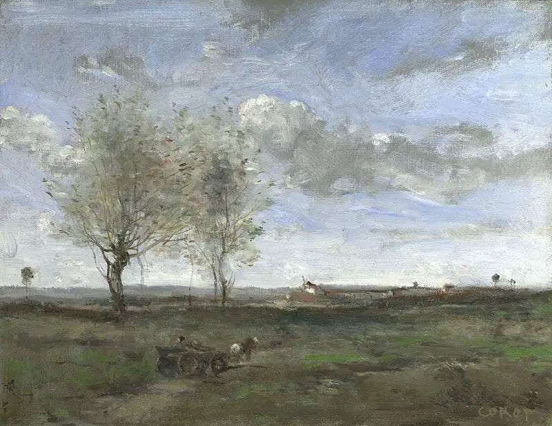 Um carrinho nas planícies de Artois - Jean-Baptiste Camille Corot