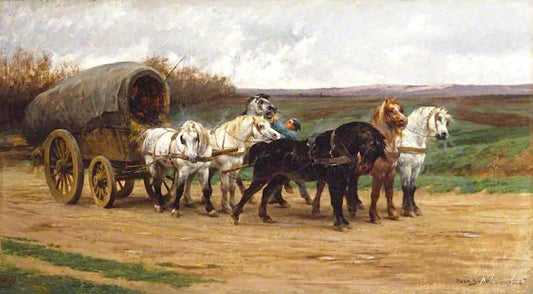 A Waggon and a Team of Horses - Rosa Bonheur - Reproductions de tableaux et peintures haut de gamme