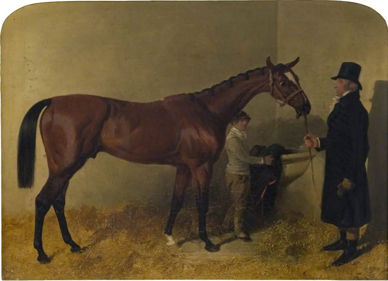 Um cavalo de corrida baio em um estábulo - John Frederick Herring, Sr.