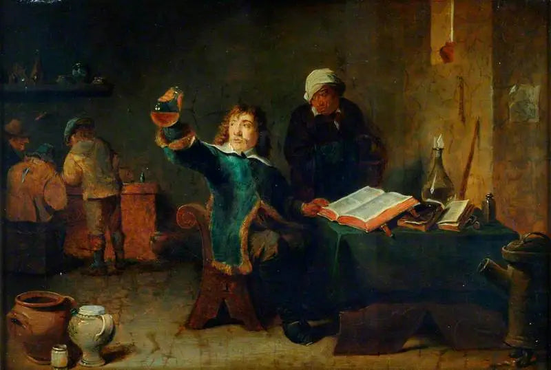Um químico em seu laboratório - David Teniers o Jovem