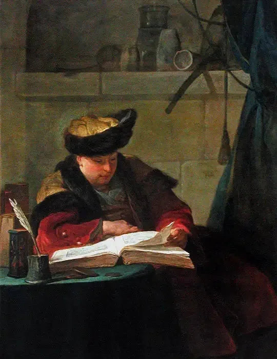 Um químico em seu laboratório - Jean Simeón Chardin