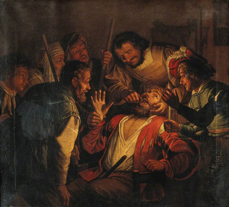 Um cirurgião extraindo um dente - Gerrit van Honthorst