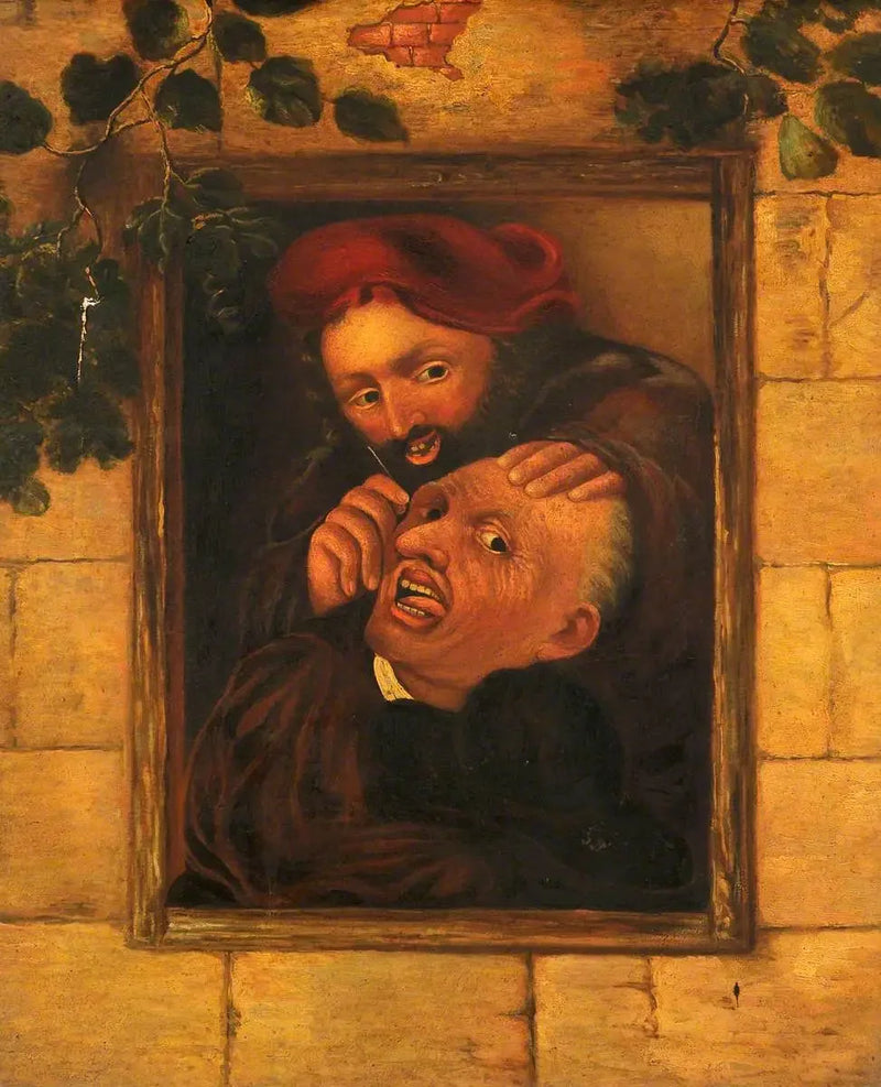 Um cirurgião operando a cabeça de um homem - David Teniers, o Jovem