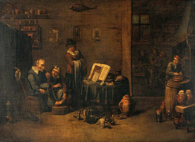 Um cirurgião operando o pé - David Teniers, o Jovem
