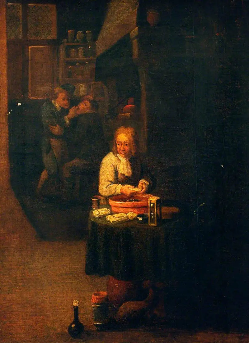 Um cirurgião prepara um gesso - David Teniers, o Jovem