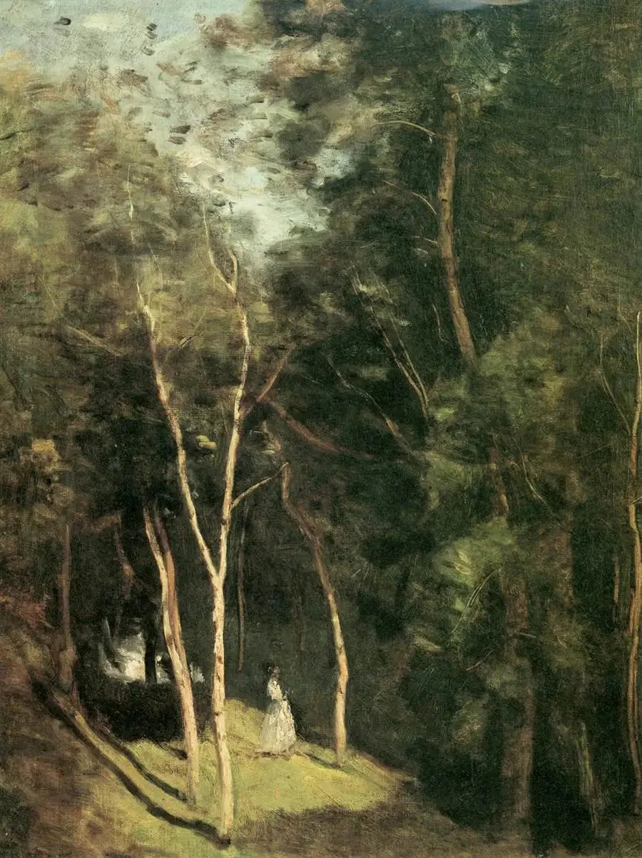 Um canto de parque em Port-Berteau, perto de Rochemont - Jean-Baptiste Camille Corot