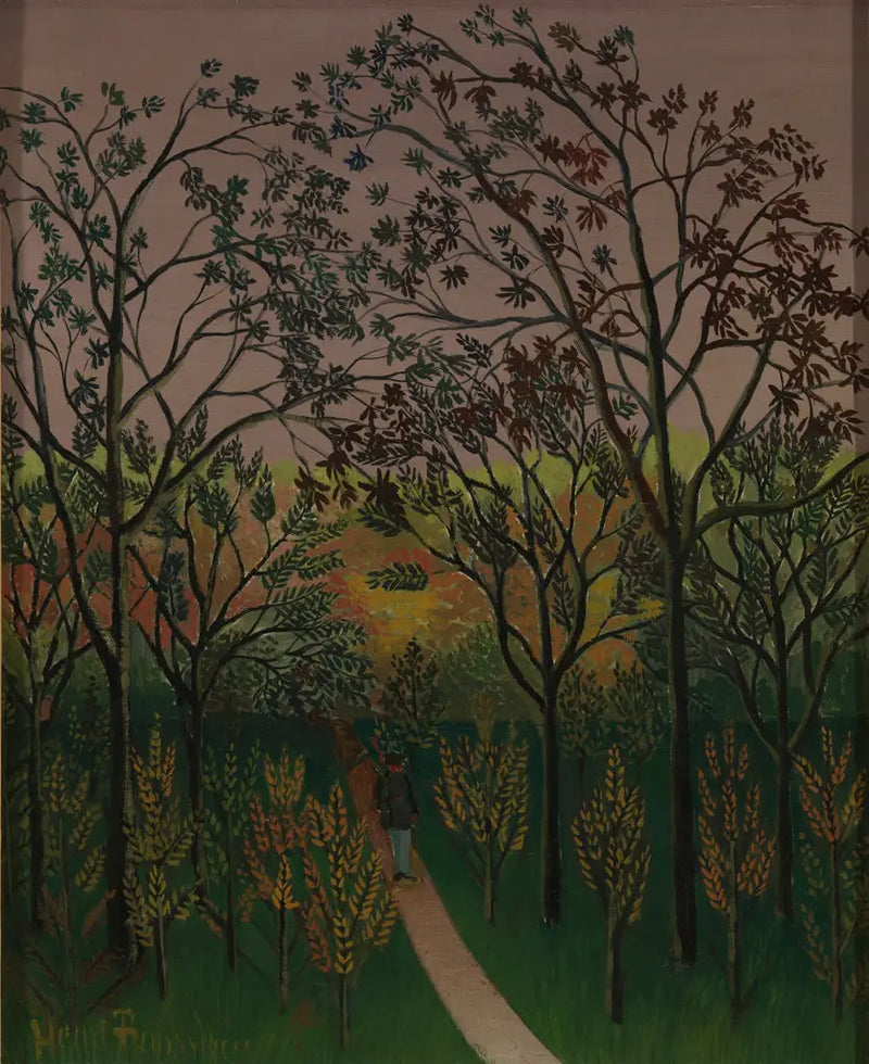 Um canto do platô de Bellevue. outono, pôr do sol - Henri Rousseau
