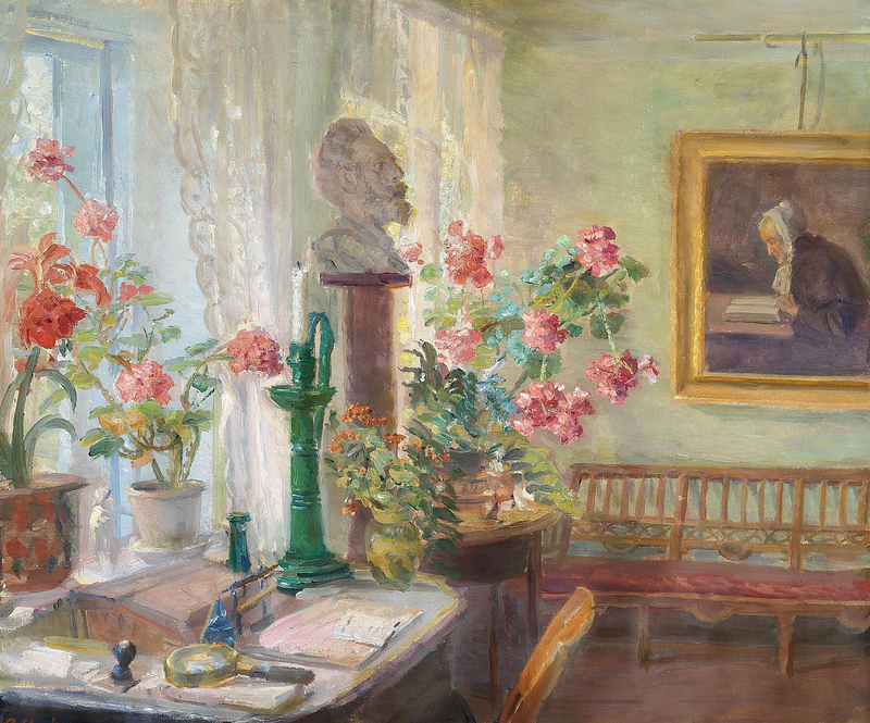 Um canto da sala de estar. Interior. - Anna Ancher