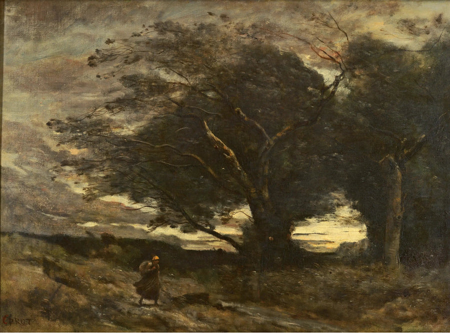 Uma rajada de vento - Jean-Baptiste Camille Corot