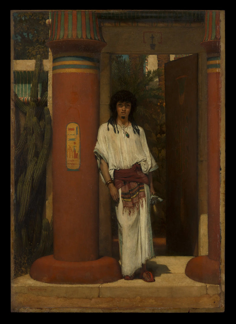 Um Egípcio em uma porta - Lawrence Alma-Tadema