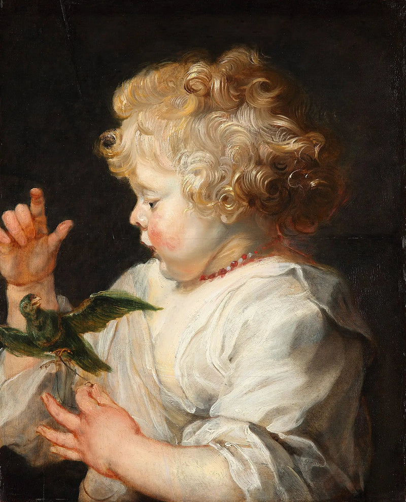 Uma criança com um pássaro - Peter Paul Rubens
