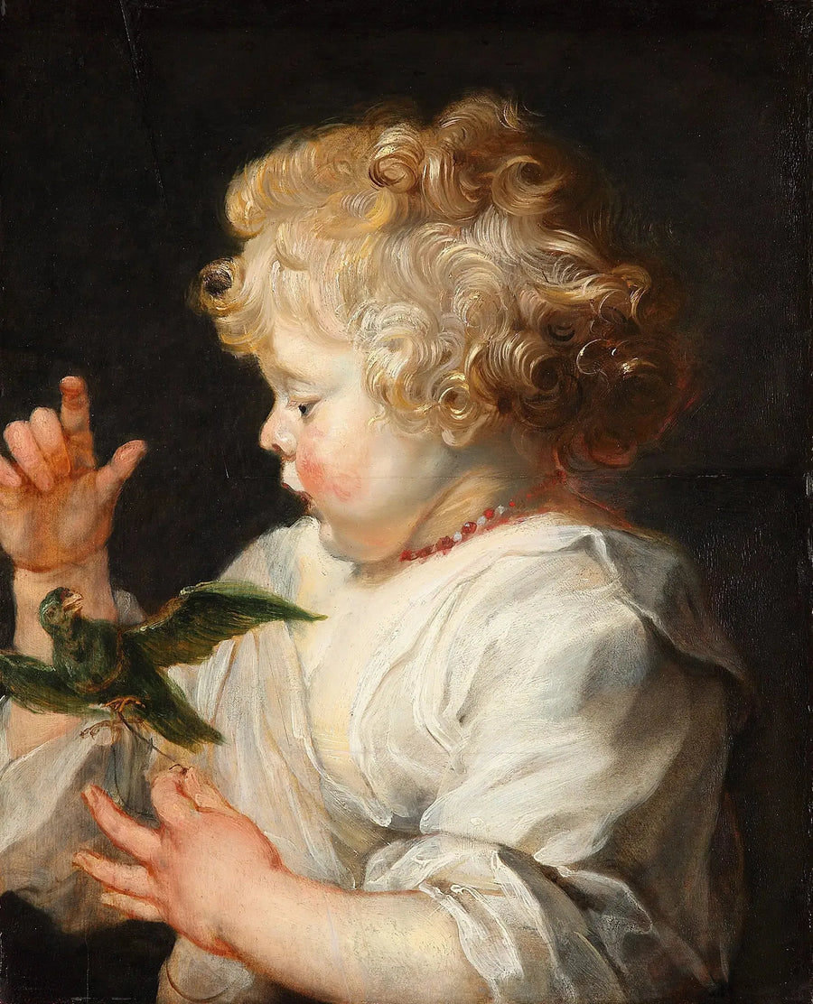Uma criança com um pássaro - Peter Paul Rubens