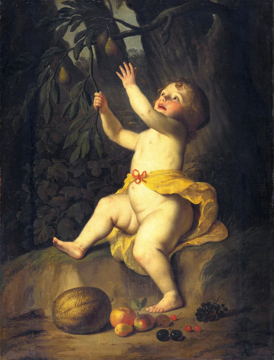 Uma criança colhendo frutas - Gerrit van Honthorst