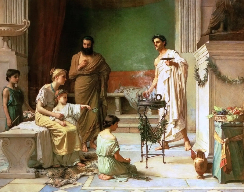 Uma criança doente levada ao templo de Esculápio - John William Waterhouse
