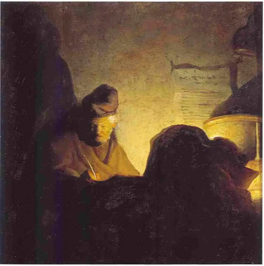 Um erudito à luz das velas - Rembrandt