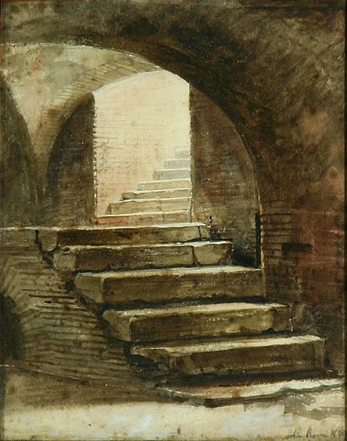 Uma escada em Roma. - Carl Heinrich Bloch