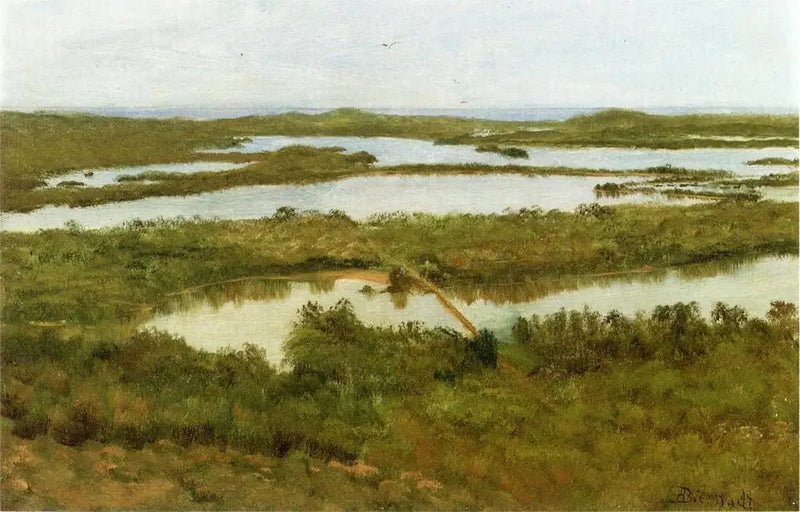 Um estuário de rio - Albert Bierstadt