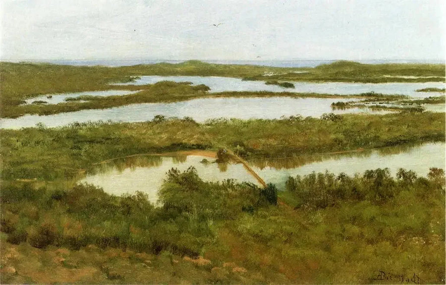 Um estuário de rio - Albert Bierstadt