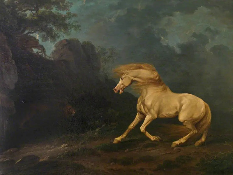 Um garanhão surpreendido por um leão - George Stubbs