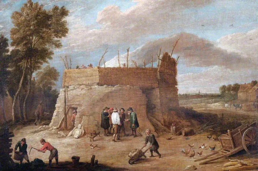 Um forno de cal com personagens - David Teniers, o Jovem