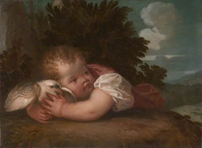 Um menino com um pássaro - Titian