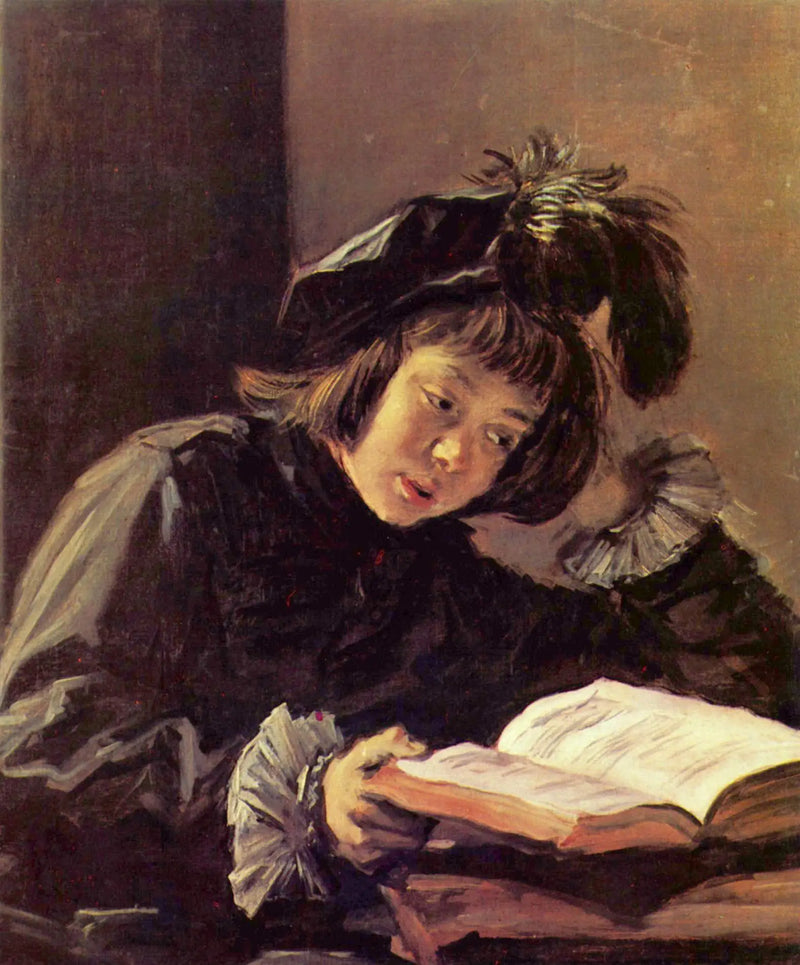 Um menino lendo, talvez Nicolaes Hals - Frans Hals
