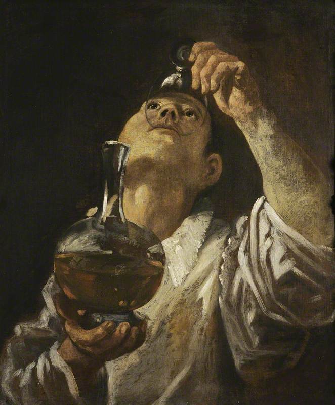 Um menino bebendo - Annibale Carracci