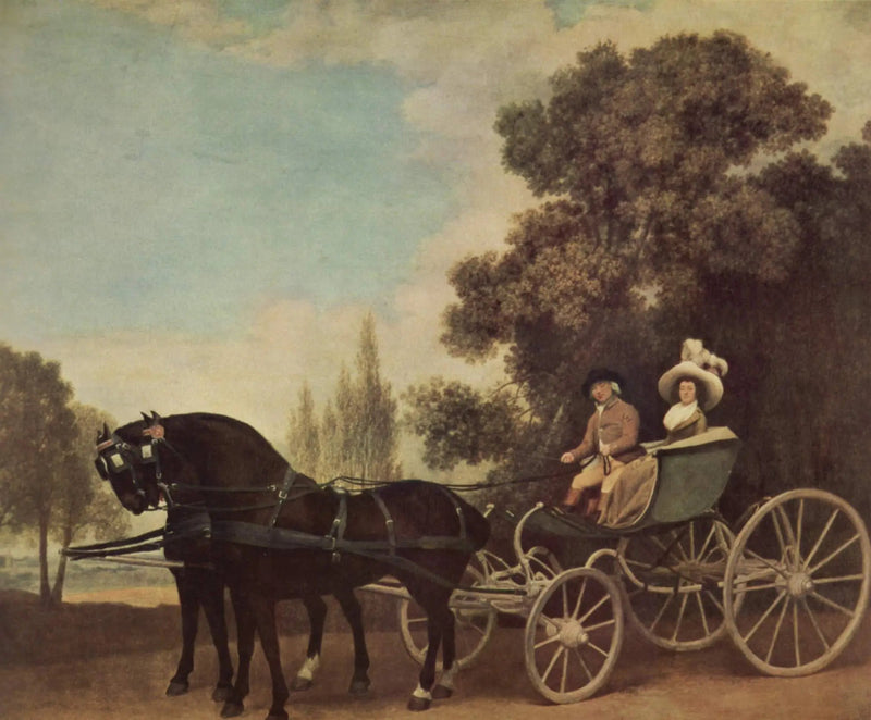 Um cavalheiro conduzindo uma dama em um phaéton - George Stubbs