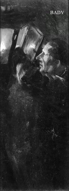 Um homem acendendo uma lanterna - Adolph von Menzel