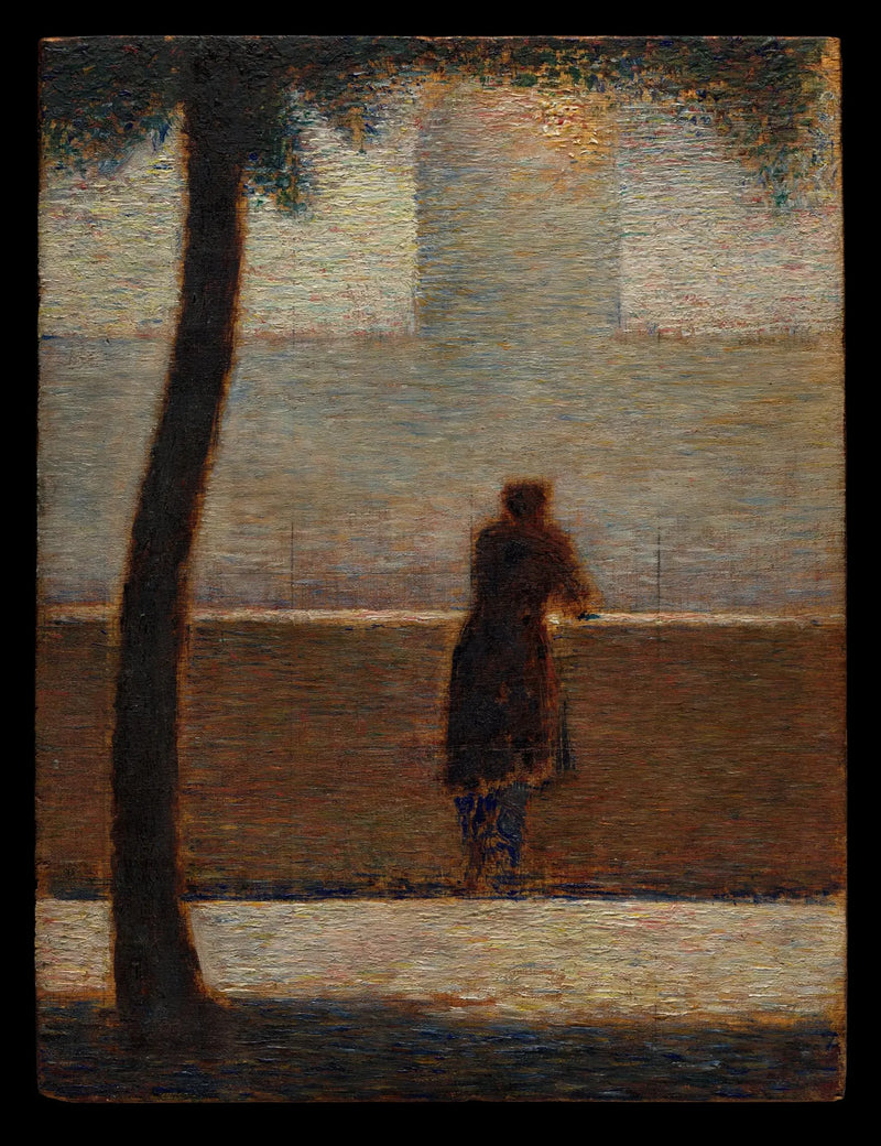 Um homem apoiado em um parapeito - Georges Seurat