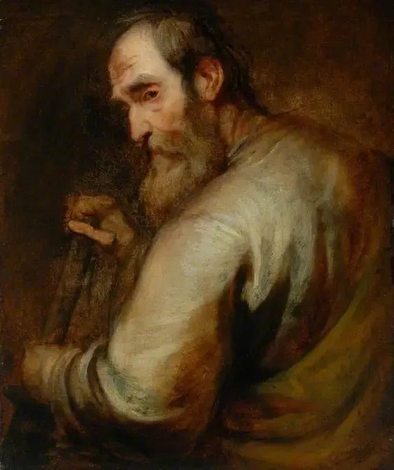 Um homem apoiado em uma pá - Antoine van Dyck