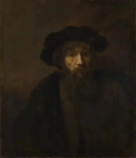 Um homem barbudo com um boné - Rembrandt
