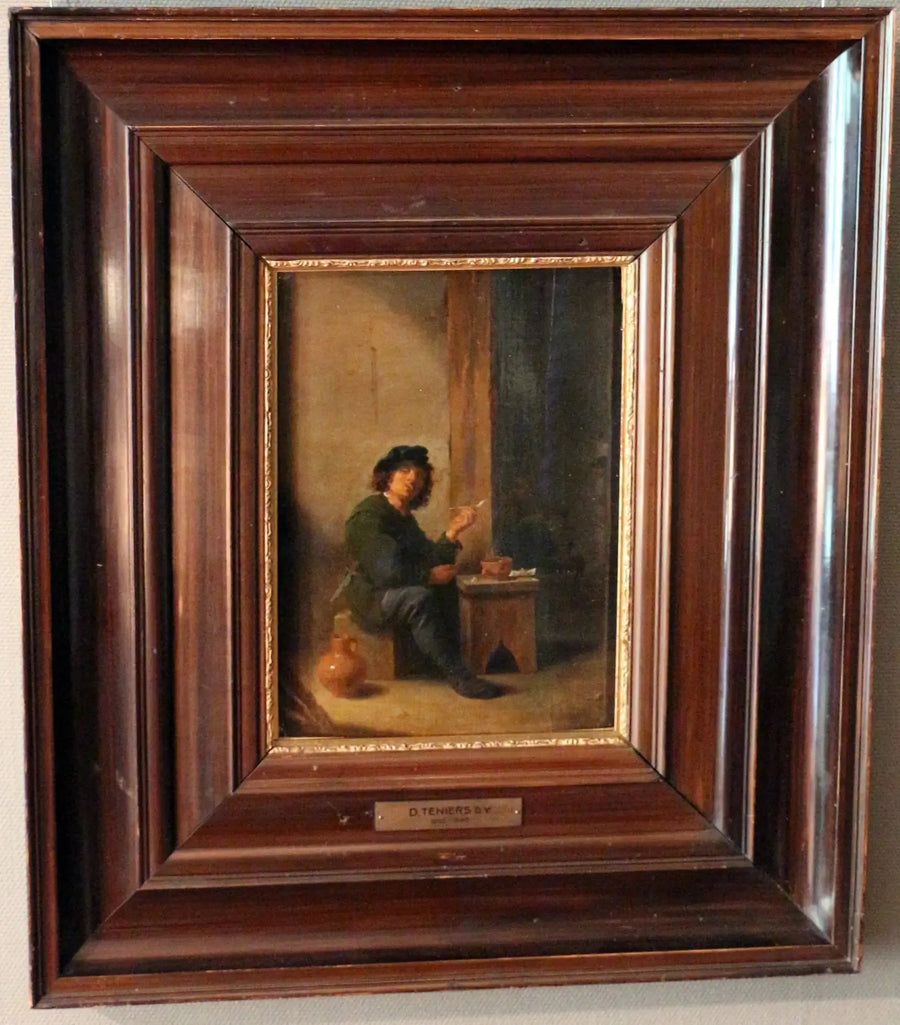 Um homem fumando seu cachimbo - David Teniers o Jovem